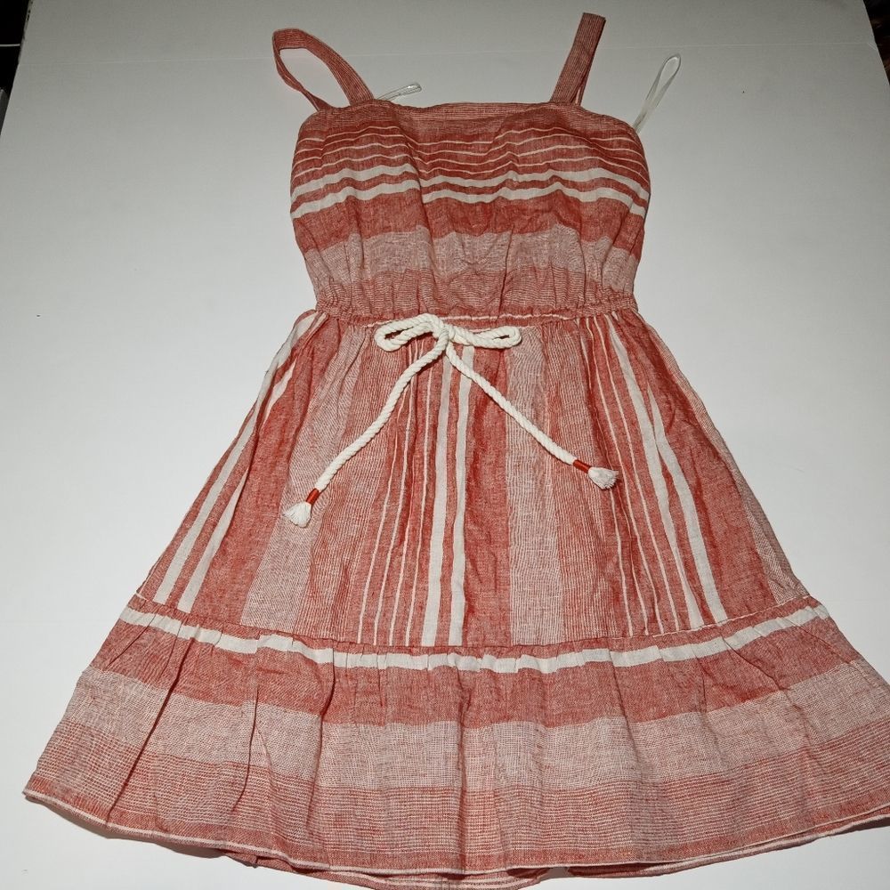 Copper key/Size XS/coral and white colors/sleeveless dress